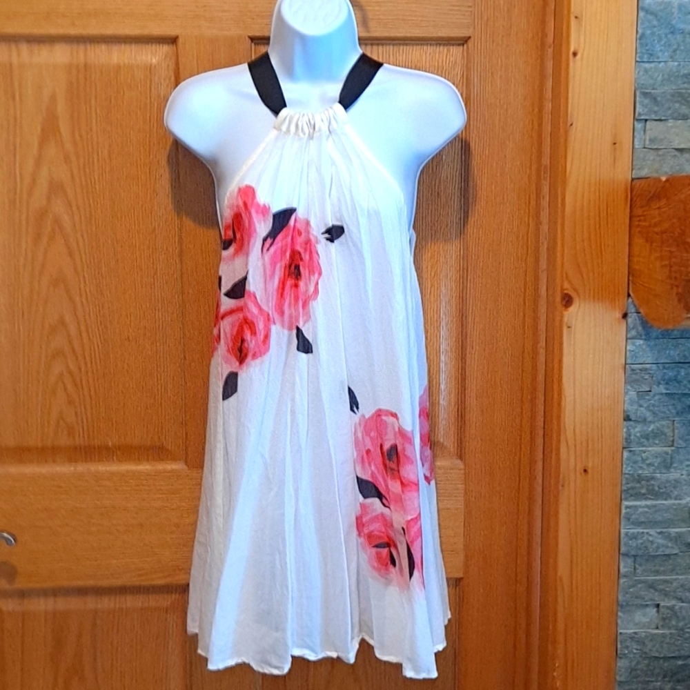 Kate Spade New York White Halter Dress With Pink Rose Print - Picture 6 of 12